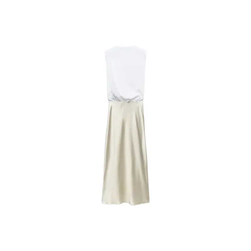 ZARA Sleeveless Dress Women's Champagne-1