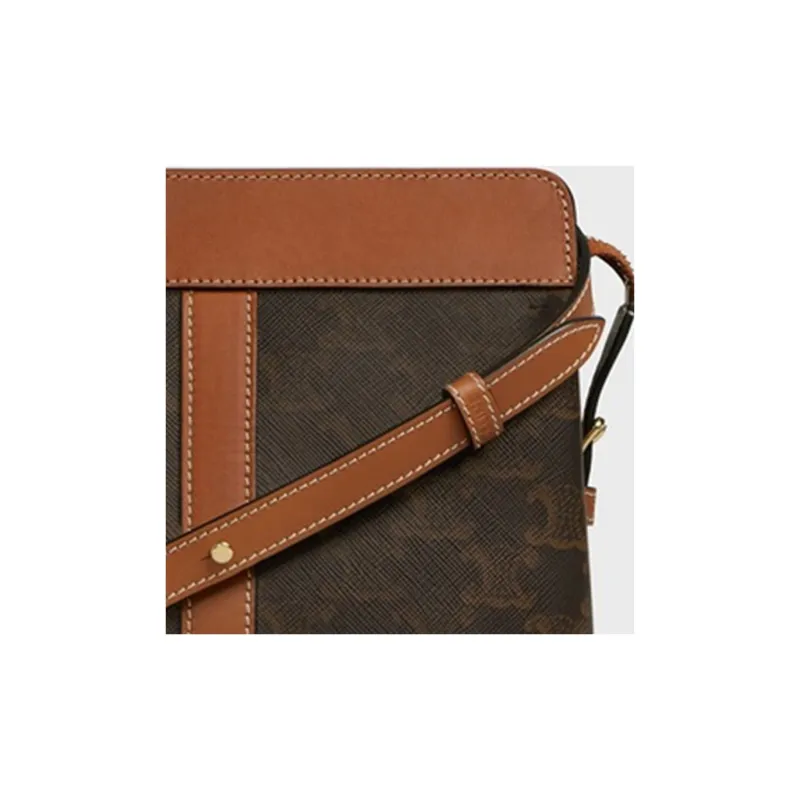 CELINE Cow Leather Handbags Shoulder Bag Crossbody Bag Women's Tawny-4