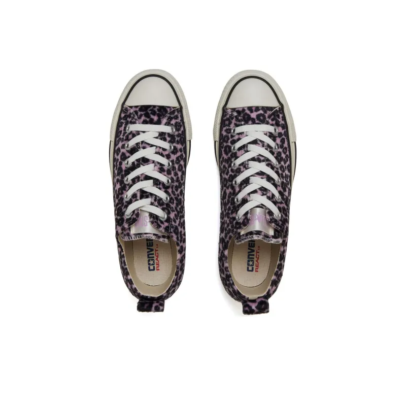 Converse All Star R Leopard Fur OX Abrasion Resistant Shock Absorbers Low Top Canvas Shoes Women's Pink Japan Version-3