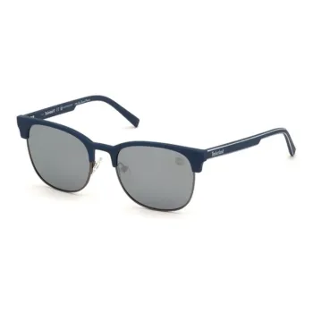 Timberland Plastic Irregular Shape Sunglasses Men's Blue