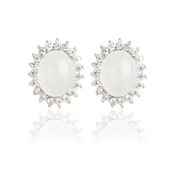 XIAOLIUJADE Ice Glutinous Jadeite Stud Earrings Women's
