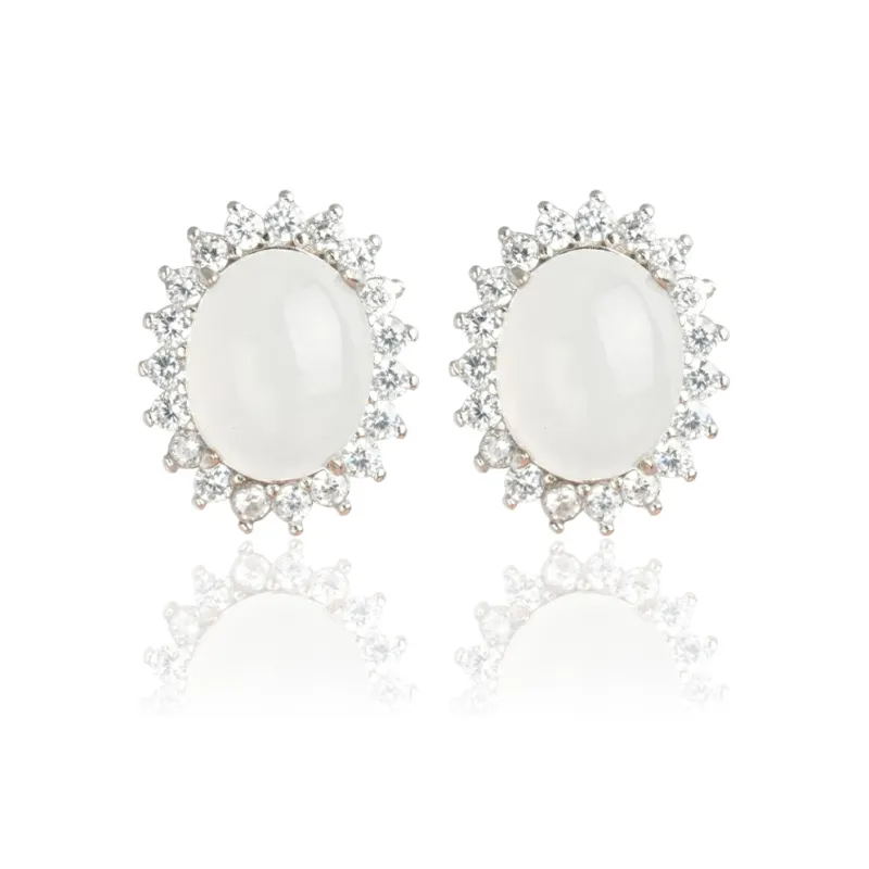 XIAOLIUJADE Ice Glutinous Jadeite Stud Earrings Women's-0