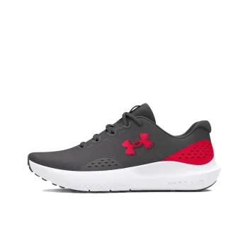 Under Armour Surge 4 Slip Resistant Low Top Running Shoes Men's Gray Red