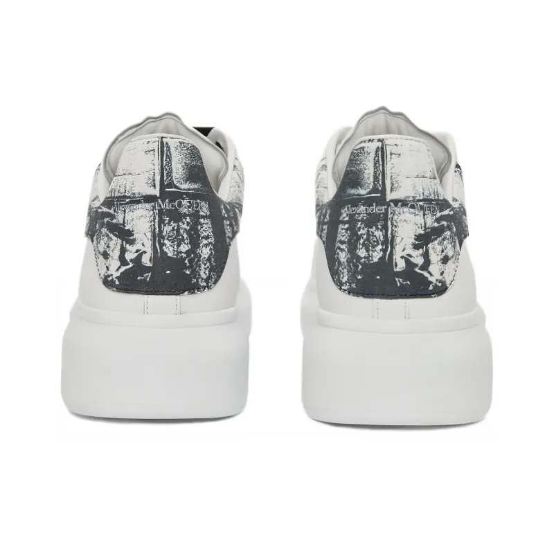 Alexander McQueen Oversized Sneakers 'White With Black Sketch'-3