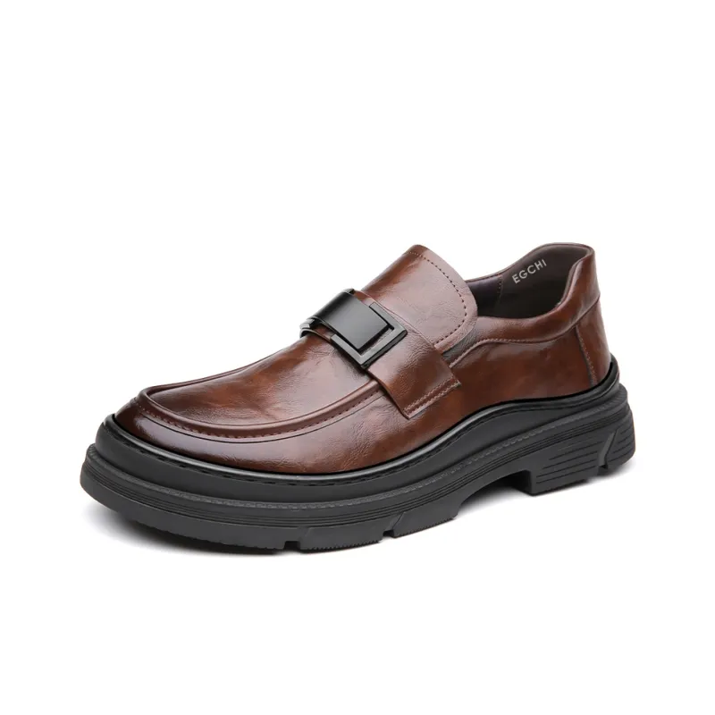 EGCHI Men's Casual Shoes Men Mid Top Black/Brown-3