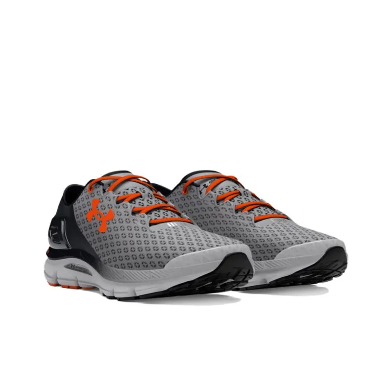 Under Armour Speedform Gemini Shock Absorbers With Slip Resistant Features Low Top Running Shoes Unisex Gray Orange-2