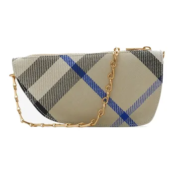 Burberry Shield Polyester With Cotton Portable Crossbody Bag, Shoulder Bag Mini Women's Moss Green