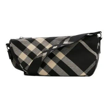 Burberry Shield Cotton With Polyester Shoulder Bag, Crossbody Bag Small Size Men's Black