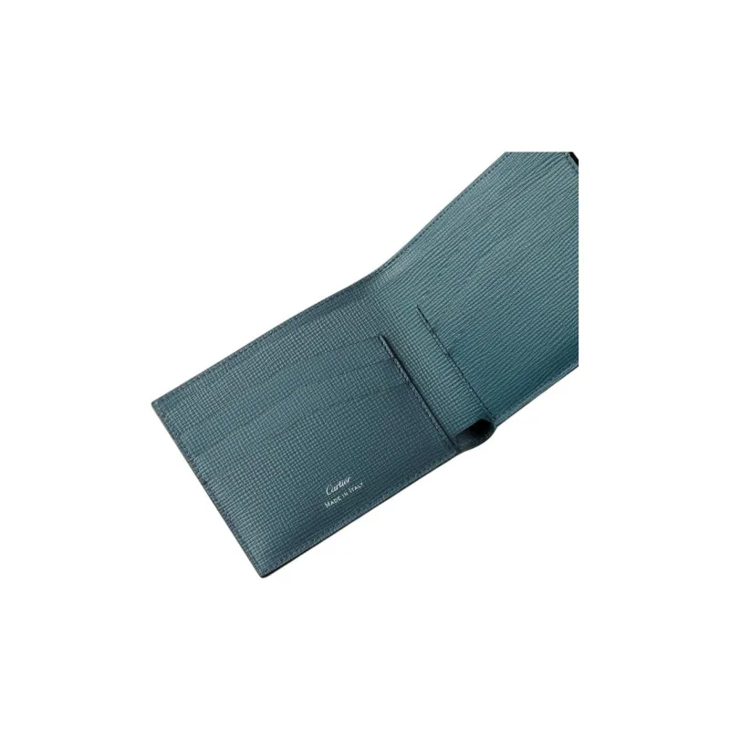 CARTIER Grained Calfskin Wallet Unisex Dark Blue-2