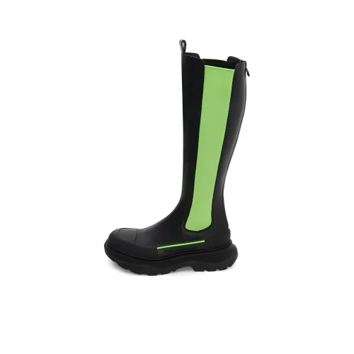 Alexander McQueen Tread Slick Knee-high Boots Women's Black/Green