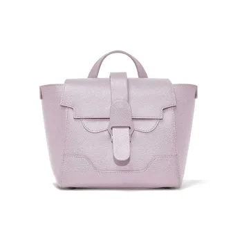 SENREVE Litchi Grain Top Grain Cow Leather Handheld Backpack Crossbody Bag Small Size Unisex Lavender
