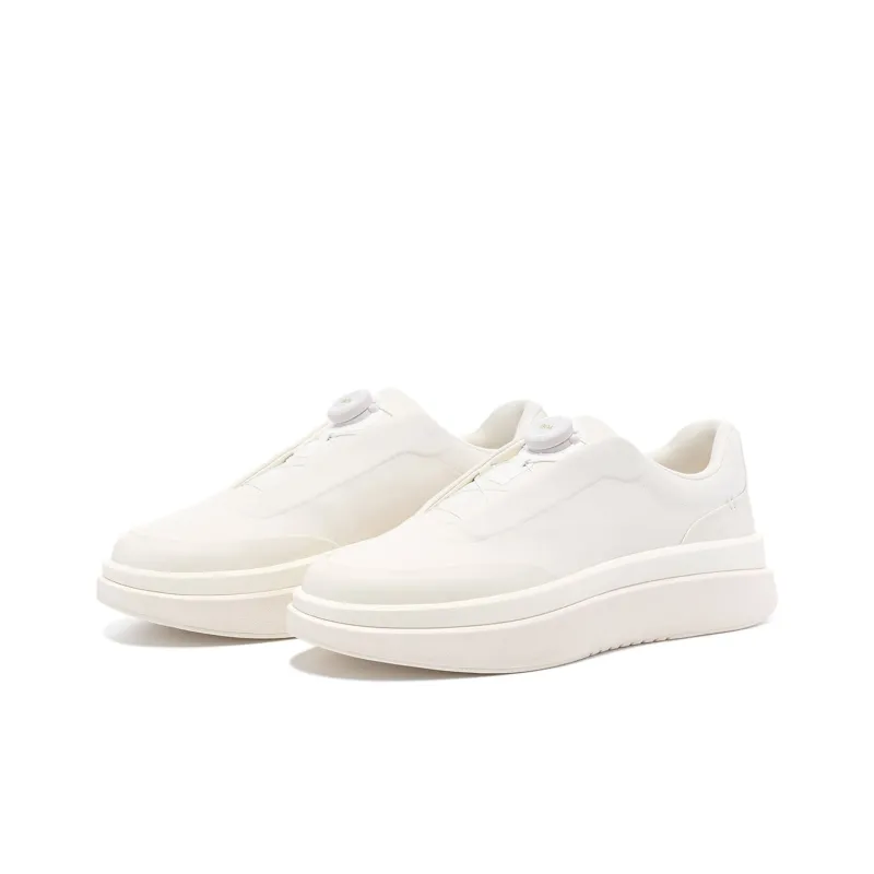 LI NING 1990 Cushioning, Wear Resistant Low Top Casual Shoes Women's Ecru-1