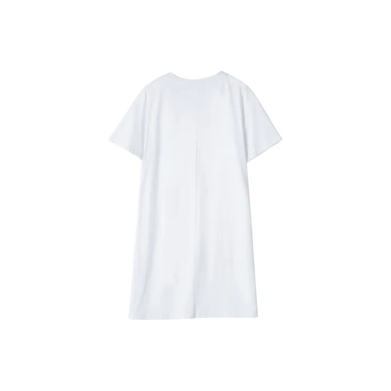 SOON FLOWER Short Sleeved Dresses Women's White-1