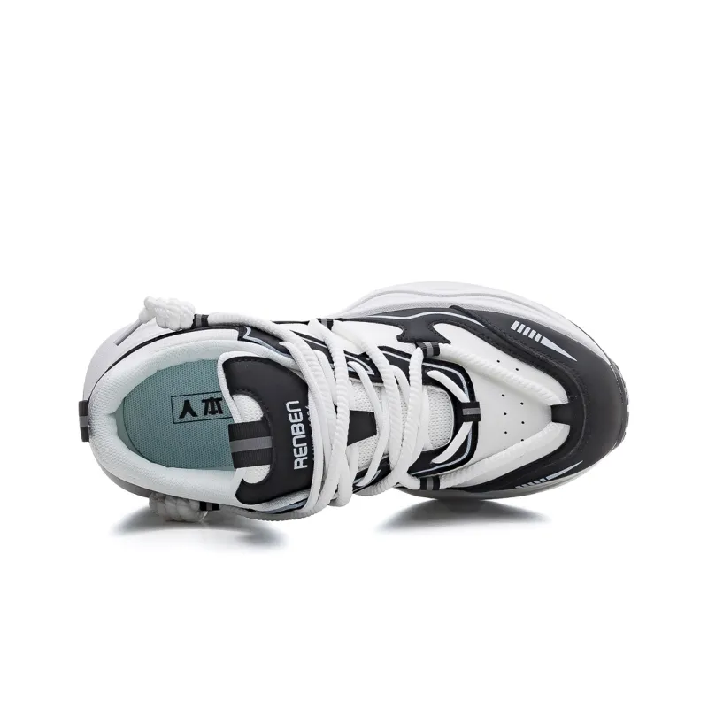 RENBEN Abrasion Resistant Breathable Coverage Balance Height Increasing Low Top Chunky Sneakers Unisex-13