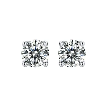LIANDUO 925 Silver Moissan Stud Earrings Unisex