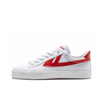 WARRIOR Canvas Shoes Unisex Low Top White Red