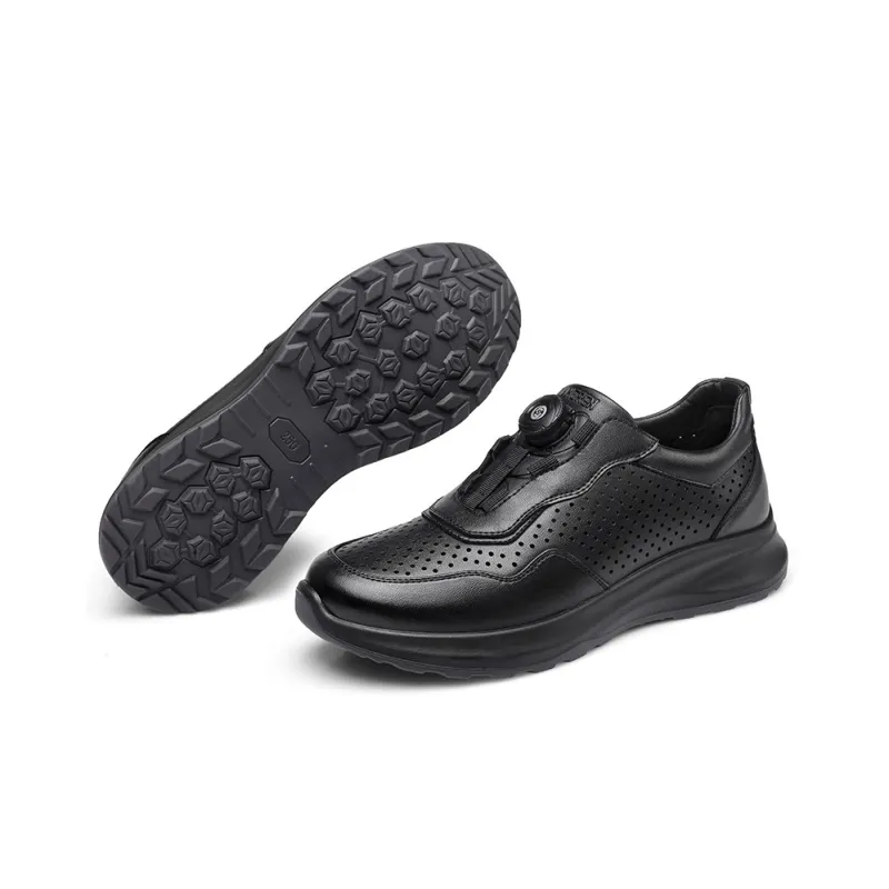 Strongman 3515 Sports Leather Shoes For Men Summer Casual Shoes With Automatic Buckle For Commute-3