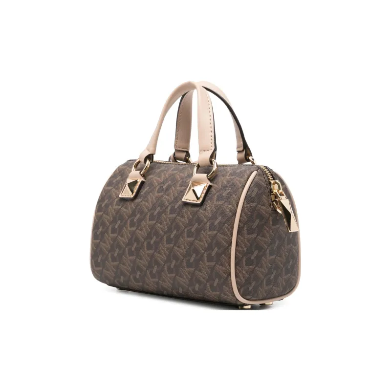 MICHAEL KORS Grayson Artificial Leather Boston Bag, Handbag, Shoulder Bag, Crossbody Bag Trumpets Women's Dark Brown-1