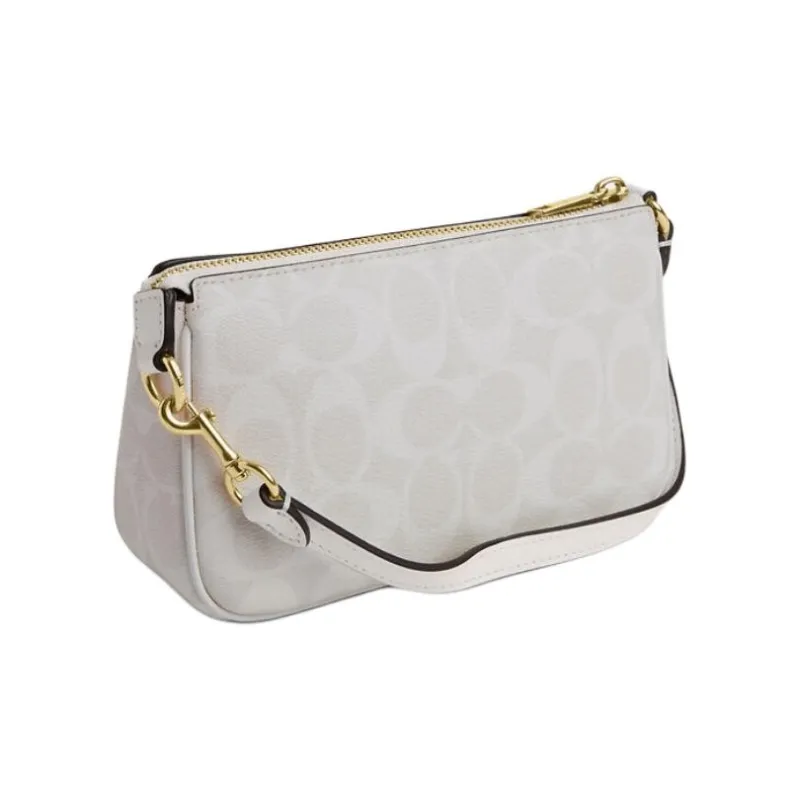 COACH Nolita Signature Coated Canvas Shoulder Bag Handbag Mahjong Small Size Women's Chalk White-1