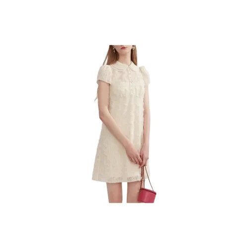 Caroline Short-Sleeved Dresses Women's Beige