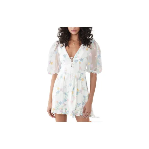 FOR LOVE & LEMONS Short-Sleeved Dresses Women's Ivory