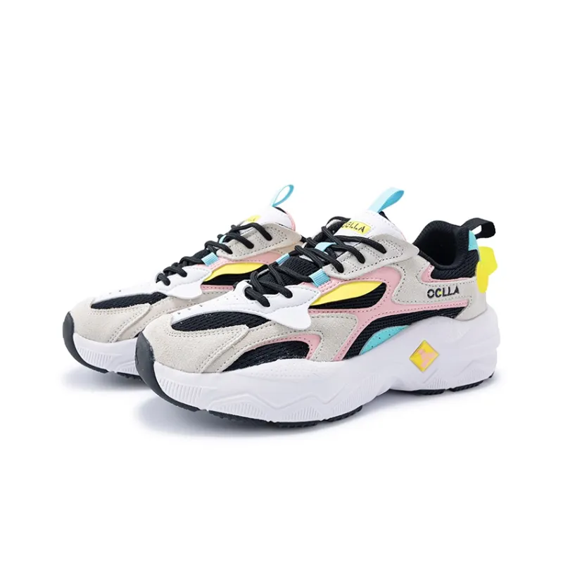 Angela Chunky Sneakers Women's Low Top Obsidian Black/Rose Pink-18