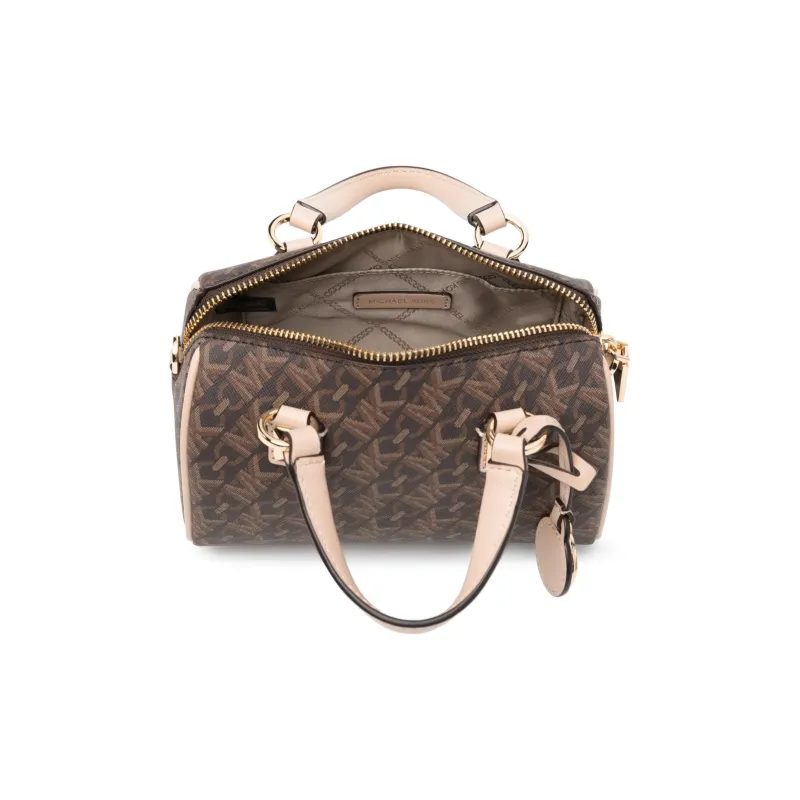 MICHAEL KORS Grayson Artificial Leather Boston Bag, Handbag, Shoulder Bag, Crossbody Bag Trumpets Women's Dark Brown-2