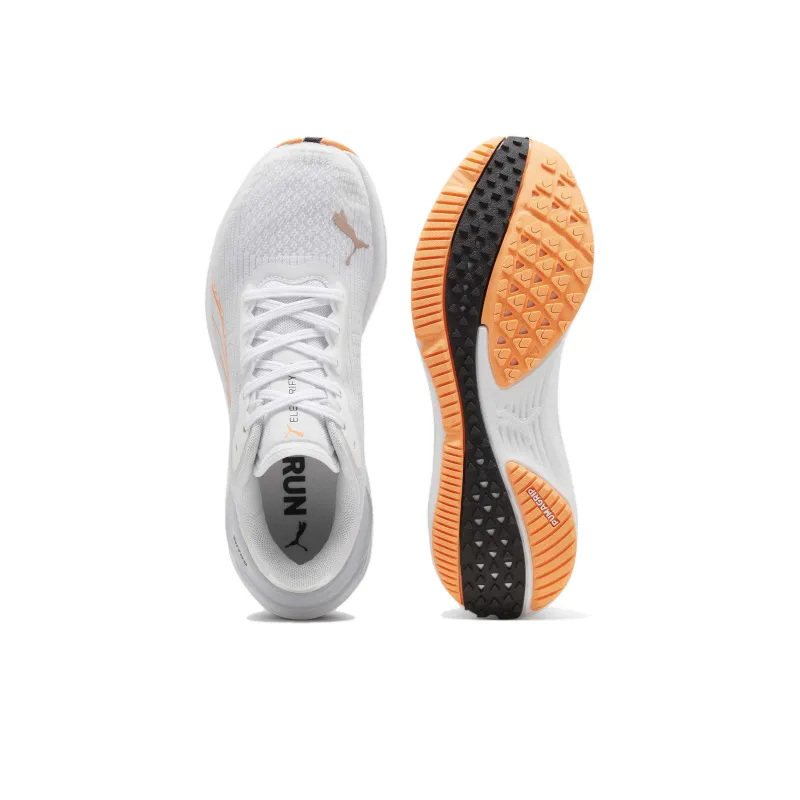 PUMA Electrify Nitro 3 Slip Resistant Low Top Running Shoes Women's White Gray Orange-3