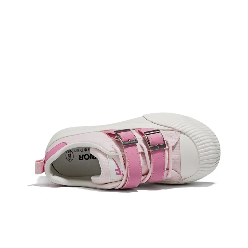 WARRIOR Canvas Shoes Women's Low Top Pink Peach Red-2
