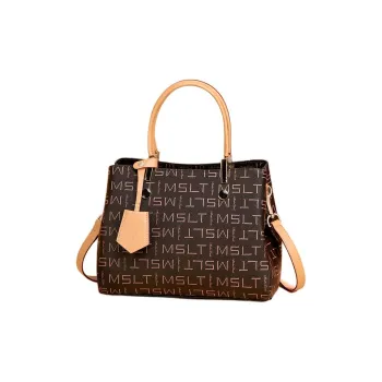 MashaLanti PVC Shoulder Bag Crossbody Bag Handbag Medium Size Women's Coffee & Apricot/Coffee & Red
