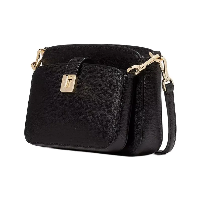 Kate Spade Grain Leather Shoulder Bag, Crossbody Bag Women's Black-1