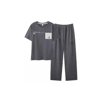 CAIHENGTONG Pajama Set Men's Dark Gray