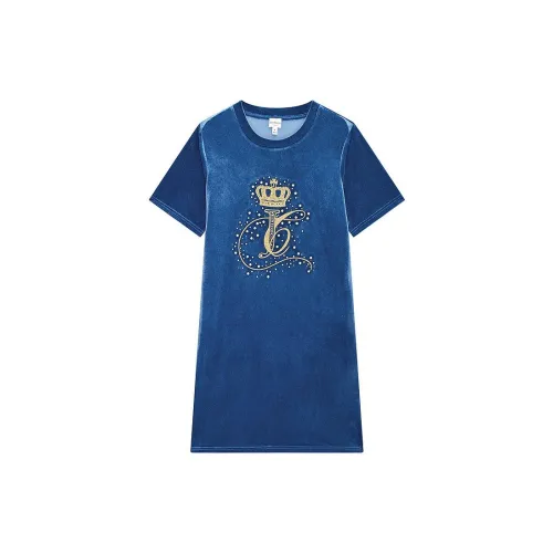 JUICY COUTURE Short-Sleeved Dresses Women's Lake Blue