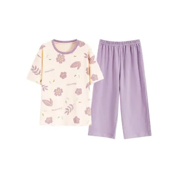 Pretty Lady Pajama Set Women's Apricot Purple