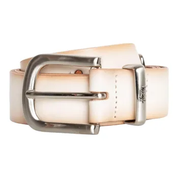 Stussy Metal, Leather Belts Unisex White Width 3.2cm