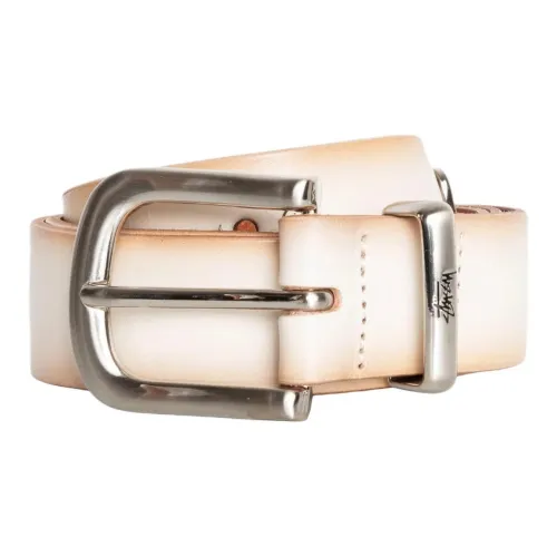Stussy Metal, Leather Belts Unisex White Width 3.2cm