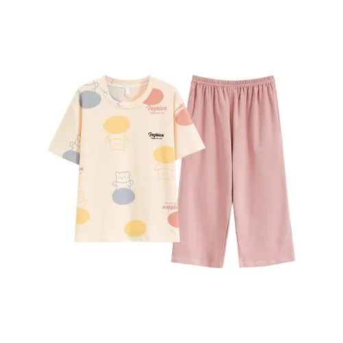 Pretty Lady Pajama Set Women's Apricot Pink