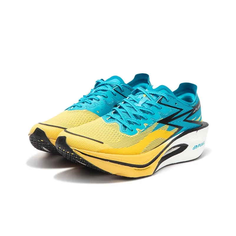 361° Fly Burn 3 Cushioning Anti Slip And Wear Resistant Low Top Carbon Plate Running Shoes Unisex Yellow Blue-2