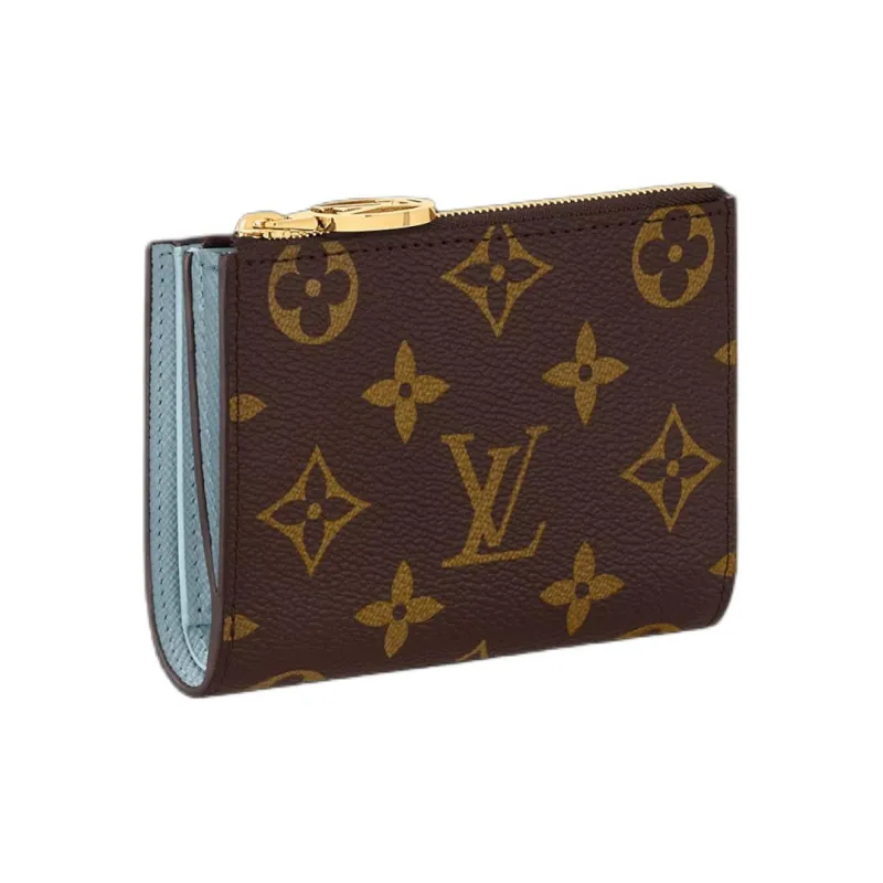 LOUIS VUITTON Lisa Canvas Wallet Women's Brown & Light Blue-1