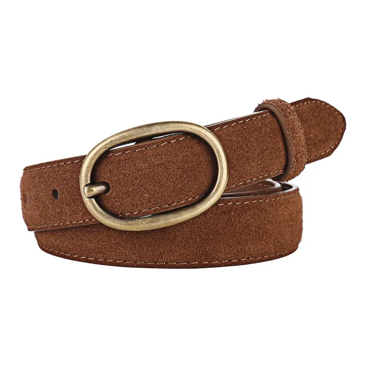 MUSTKOO Button Down Genuine Leather Korean Style Advanced Elegant Leather Belts Unisex-1