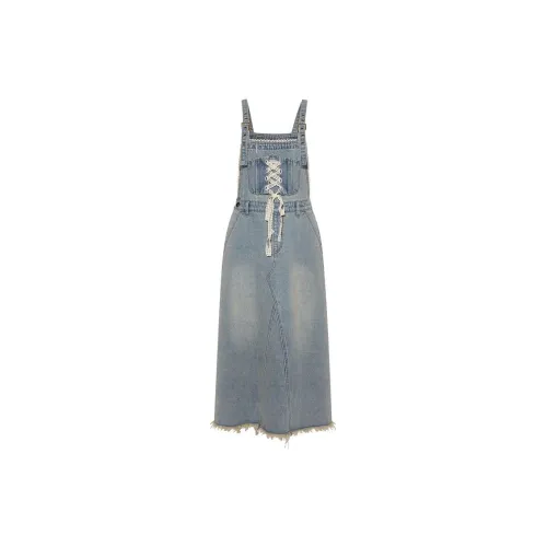 Two Or Three Things Slip Dresses Women's Vintage Blue