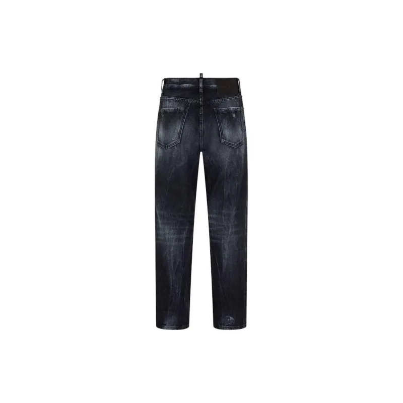 DSQUARED 2 Straight Leg Whiskering Effect Distressed Jeans-1