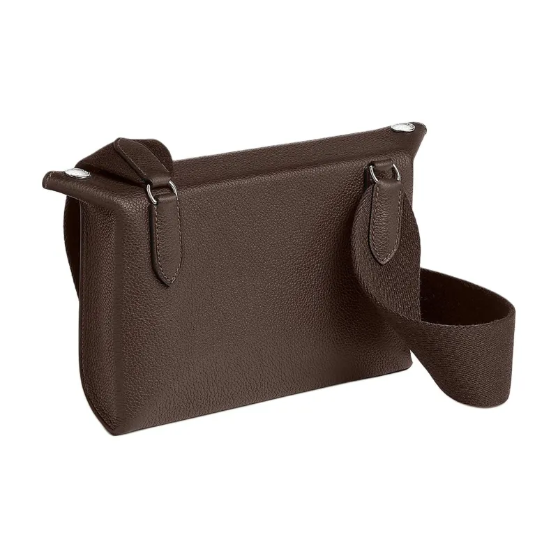 HERMES Videpoches Wooly Canvas With Barenia Faubourg Calfskin Crossbody Bag, Shoulder Bag Men's-2