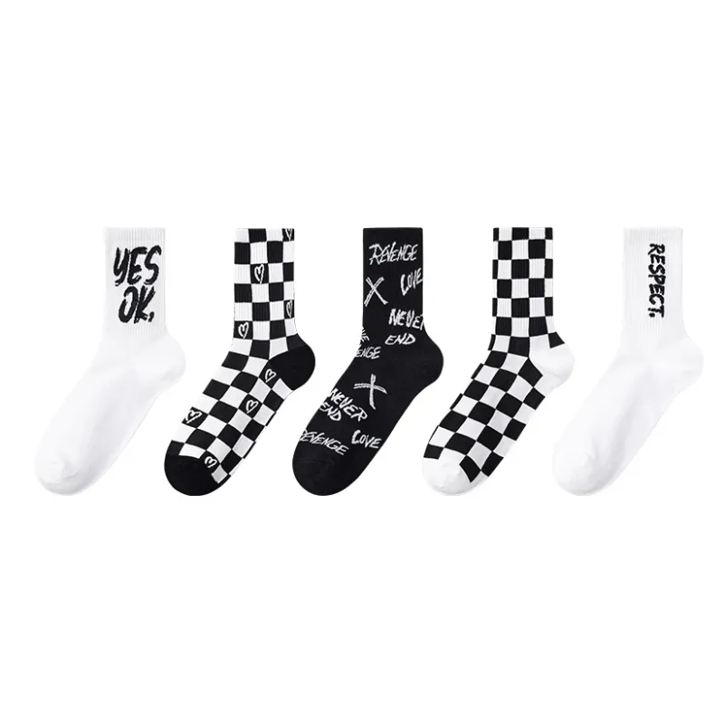 MIIOW Mid Calf Socks Unisex 5 Pack-17