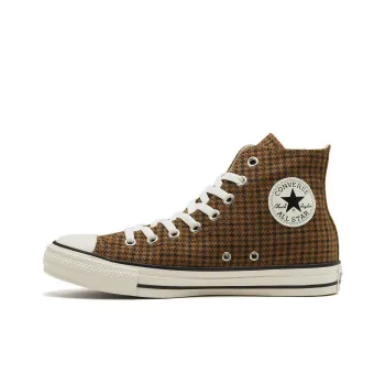 Converse CHECK HI Durable Cushioning High-Top Canvas Shoes Unisex Brown Japan Version