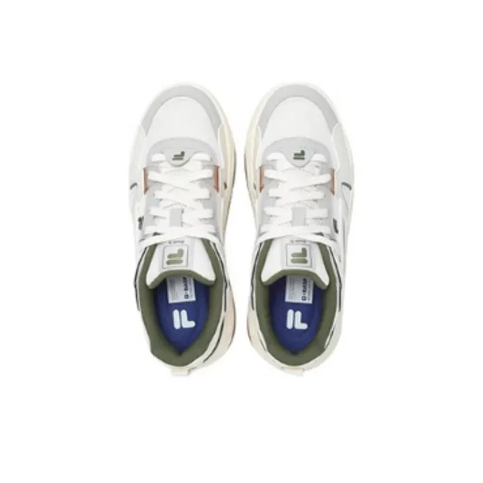 FILA FUSION BANK II Slip Resistant Shock Absorbers Low Top Skateboard Shoes Women's White Green-2