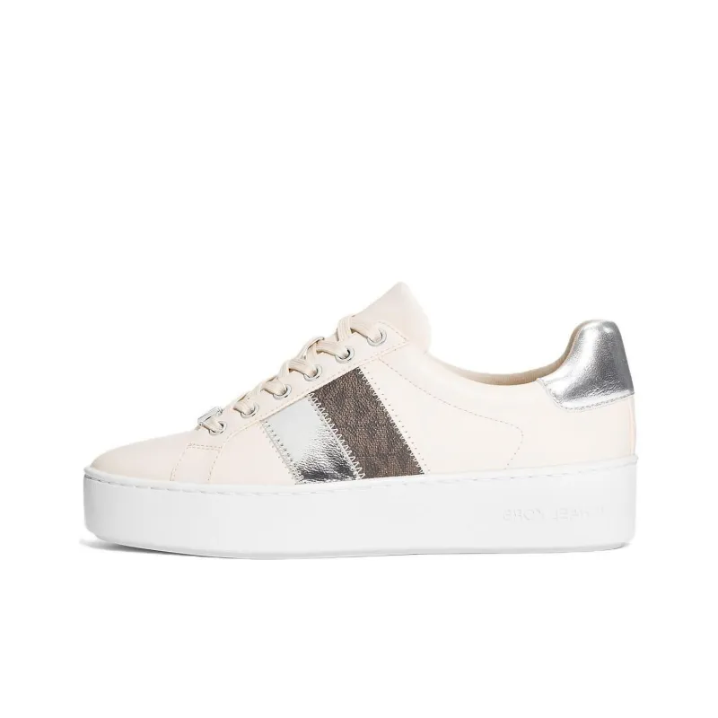 MICHAEL KORS Low Top Skateboard Shoes Women's Beige Silver-0
