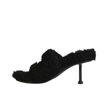Balenciaga Paris Furry Stylish Sandals Women's Black