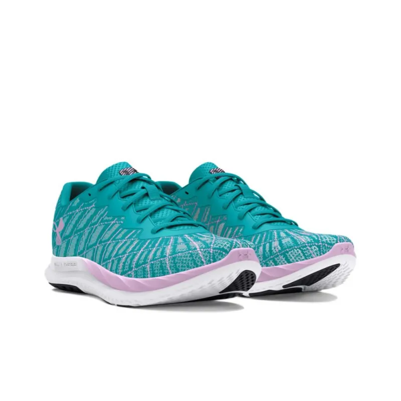 Under Armour Charged Breeze 2 Anti Slip Wear Resistant Low Top Running Shoes Women's Green White-2