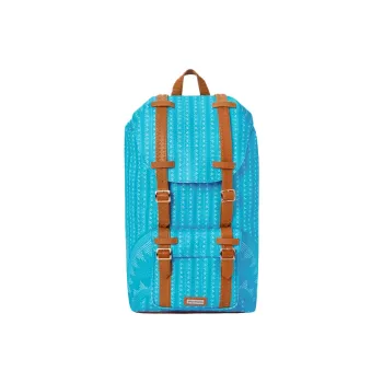 SPRAYGROUND Solid Color Leather Water-Resistant Fabric Backpack Unisex Turquoise